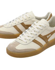 Viper Leather Sneakers by Gola in white and bone, side view