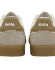 Viper Leather Sneakers by Gola in white and bone, back view