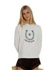 Just My Luck Long Sleeve by Sunny Somewhere in off-white, detail view