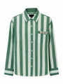 Matcha Broach Shirt by Le Superbe in matcha stripe, front view
